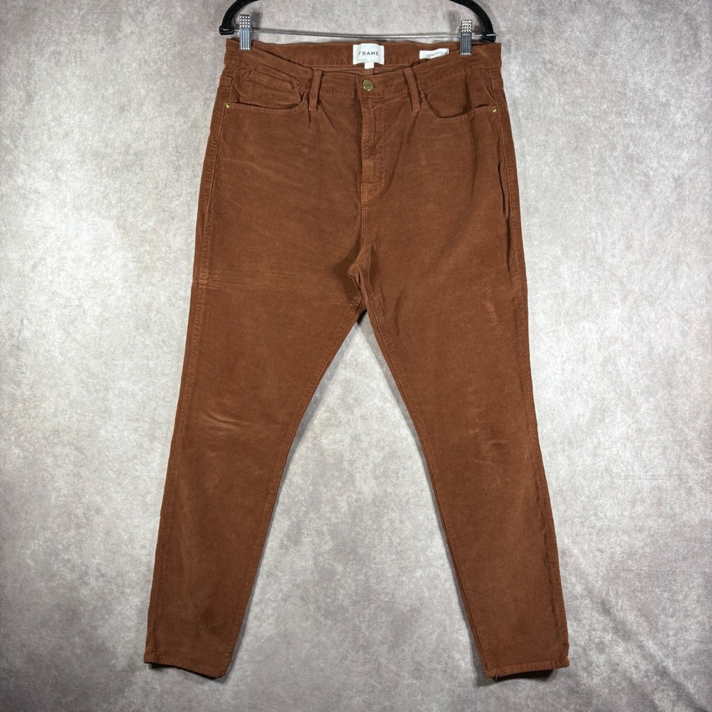 FRAME Pants Womens 33 Brown Le High Skinny Corduroy Butterscotch Boho Casual